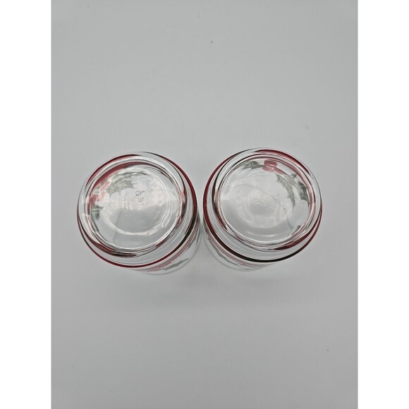 Vintage Set of (2) LIBBY Holly & Berries Ribbon 4" Old Fashioned Rocks Glasses - Picture 5 of 8